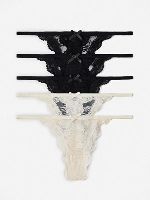 Nelly Adorable 5-Pack Thong - Svart