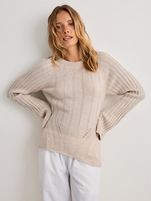 Vero Moda Vmwren Ls Tie Pullover Knit Exp - Beige