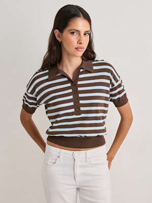 Neo Noir Emira Knit Polo Top - Brun