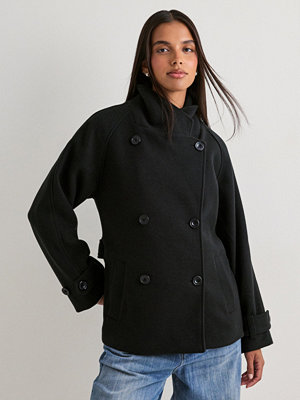 Nelly Short Warm Trench Coat - Svart