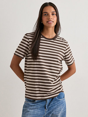 Pieces Pcria Ss Tee Multicol Stripes Bc - Brun