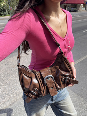 Nelly The Worn Bag - Brun