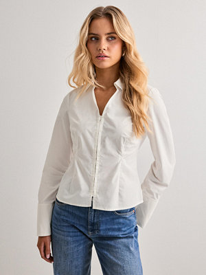 Only Onlbeya Ls Fitted Hook Shirt Wvn - Vit