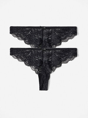Nelly Half Thong 2-Pack - Svart