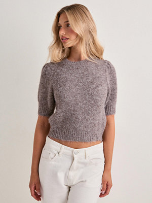 Vero Moda Vmnovah Ss O-Neck Puff Pullover Ga - Brun
