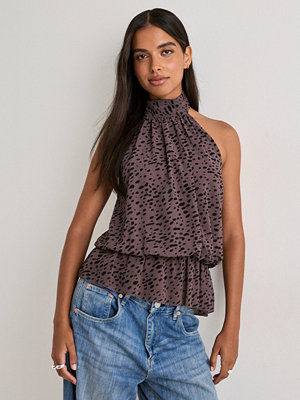 Nelly Puffy Frill Top - Brun