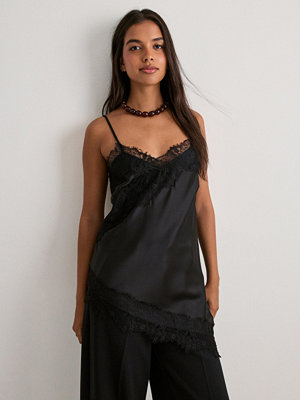 Only Onlindona Strap Satin Lace Top Wvn - Svart