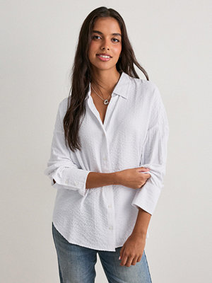Only Onloregon Bari L/S Shirt Wvn - Vit