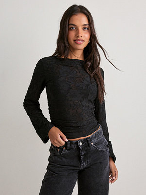 Vero Moda Vmlayla Ls Gathering Top Jrs Noos - Svart