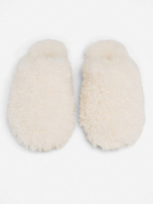 Nelly Cosy Curl Faux Fur Slipper - Vit