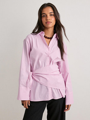 Neo Noir Dita Scarf Stripe Shirt - Rosa