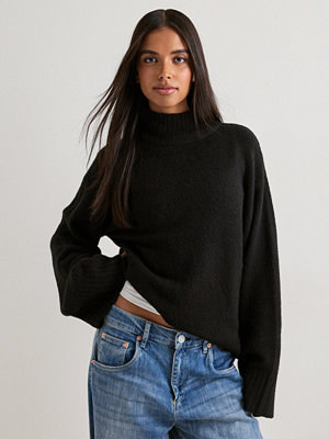 Nelly Wide Sleeve Polo Knit Sweater - Svart