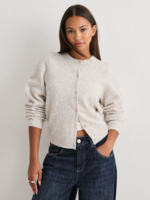 Nelly Fuzzy Knit Cardigan - Beige