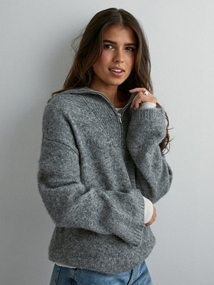 Vero Moda Vmmirla Ls Highneck Zipper Long Pul - Grå