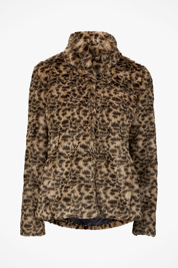 Saint Tropez Fuskpäls Faux Fur Leopard Jacket