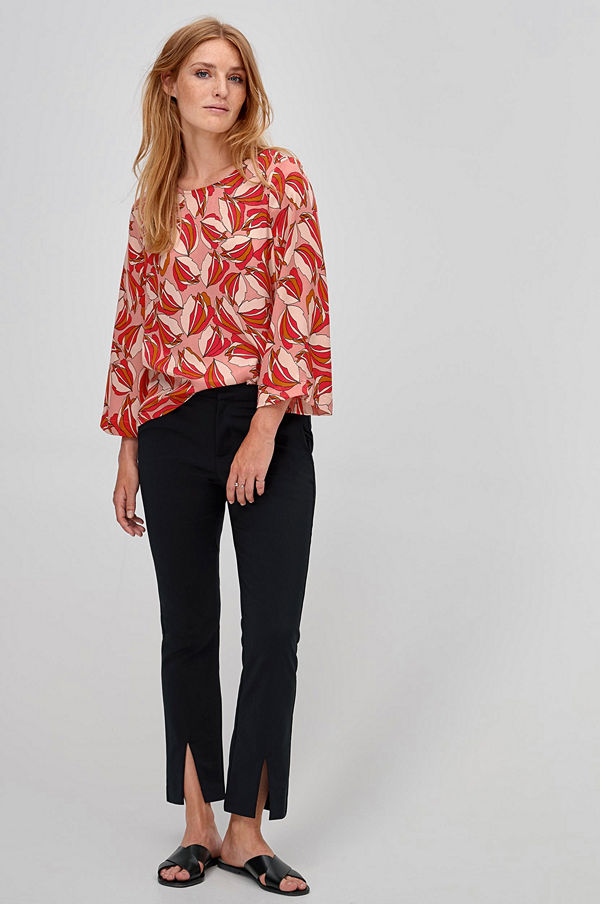 Vero Moda Byxor vmVictoria MR Slit Pants svarta