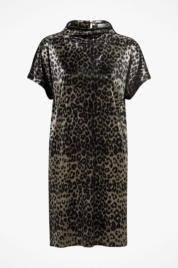 Saint Tropez Sammetsklänning Animal Velvet Dress, leopardmönstrad