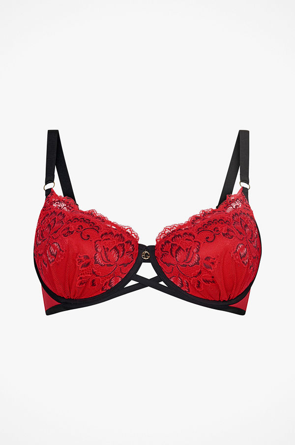 Ashley Graham Bygel-bh Ladies Knit Bra With Lace