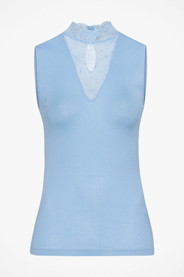 Saint Tropez Topp Lace Neck Blouse
