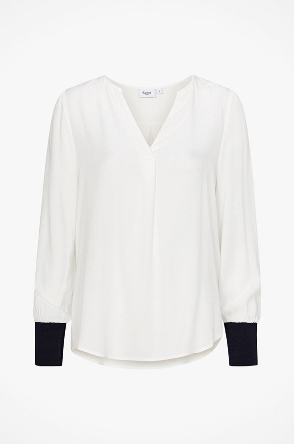 Saint Tropez Blus Rib Cuff Blouse
