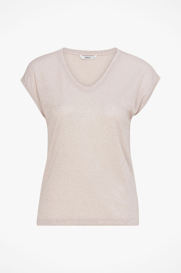 Only Topp onlSilvery S/S V Neck Lurex Top