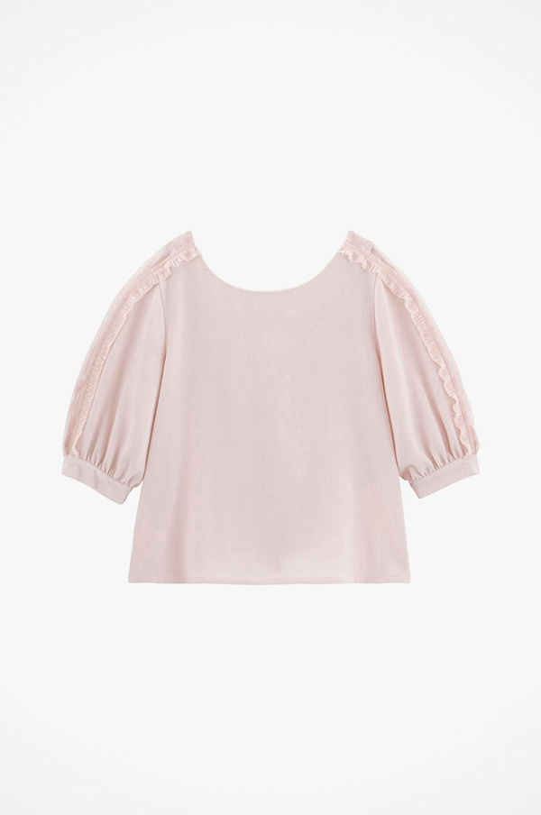 La Redoute Blus med trekvartslång ärm och V-ringning med knäppning bak