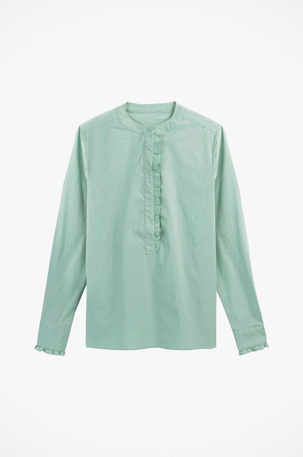 La Redoute Skjorta med volang, liten ståkrage och lång ärm