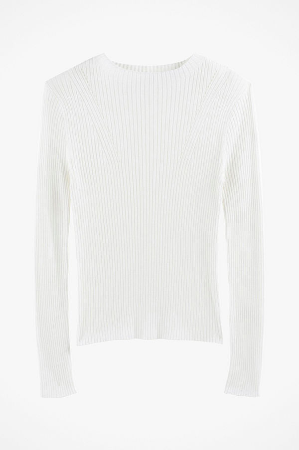 La Redoute Ribbstickad tröja med hög krage
