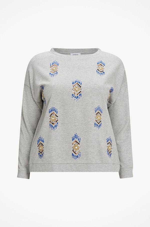 La Redoute Sweatshirt med pärlbrodyr och rund halsringning