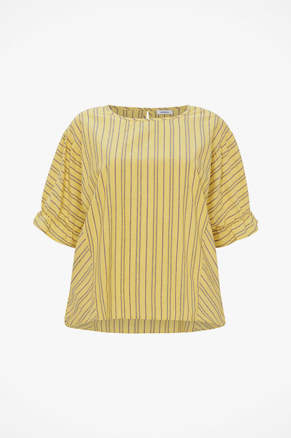 La Redoute Randig blus med rund halsringning och kort volangärm