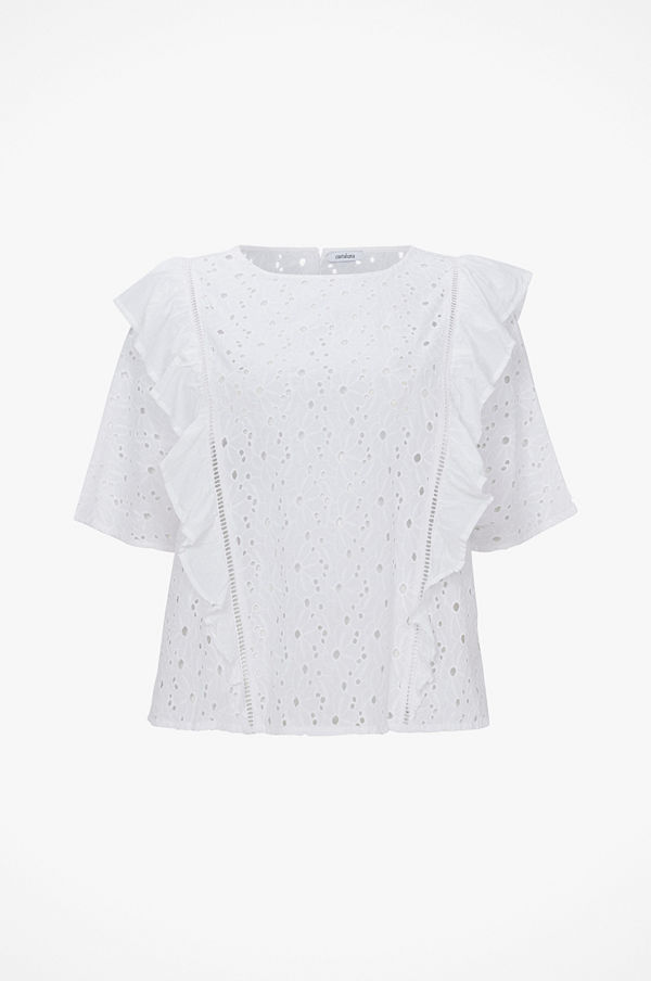 La Redoute Volangblus med brodyr och kort ärm