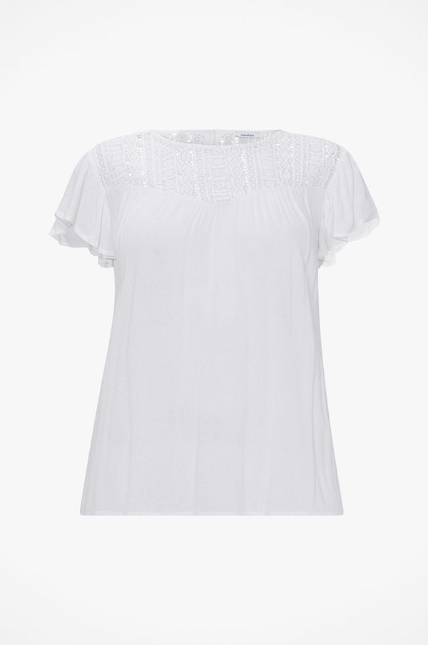 La Redoute Blus med virkad infällning upptill och volangärm