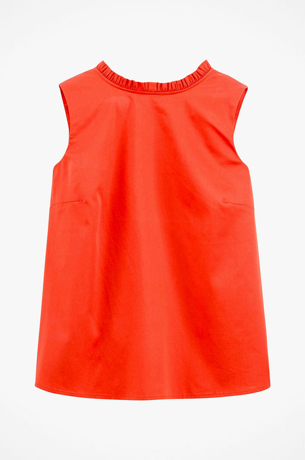 La Redoute Ärmlös blus med rund halsringning med volang