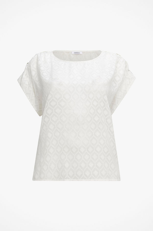 La Redoute Blus med kort ärm och korslagda band vid axlarna