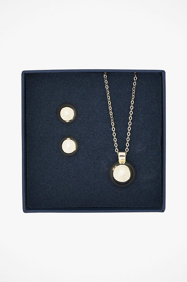 SNÖ of Sweden smycke Örhängen + halsband Belize Ball Pendant Set