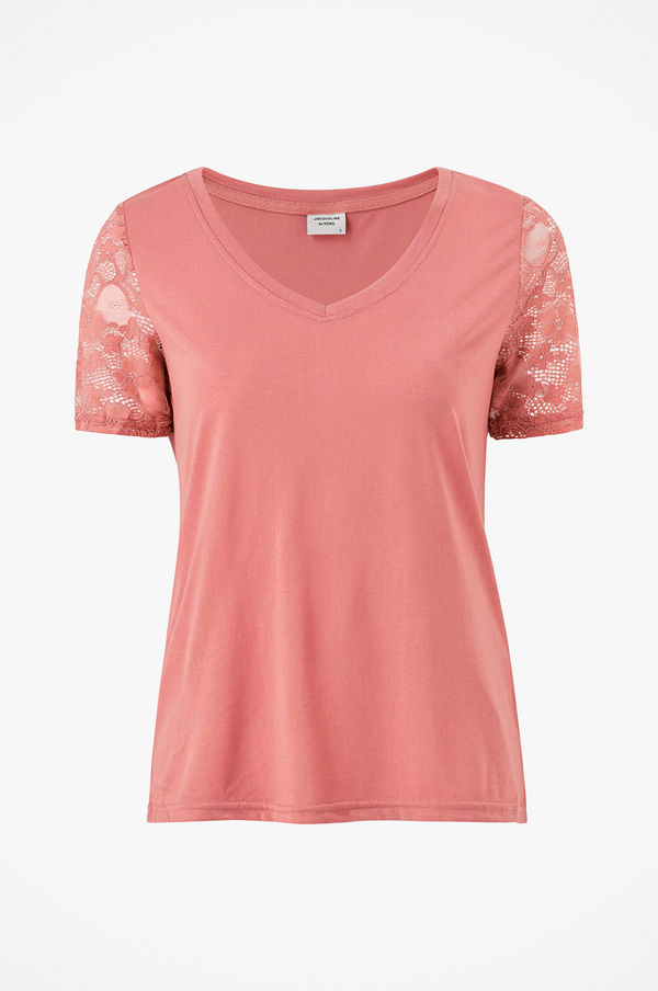 Jacqueline de Yong Topp jdyKim Treats S/S V-neck Lace Top
