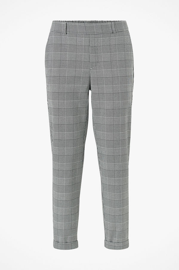 Vero Moda Byxor vmMaya MR Loose Check Pant grå rutiga
