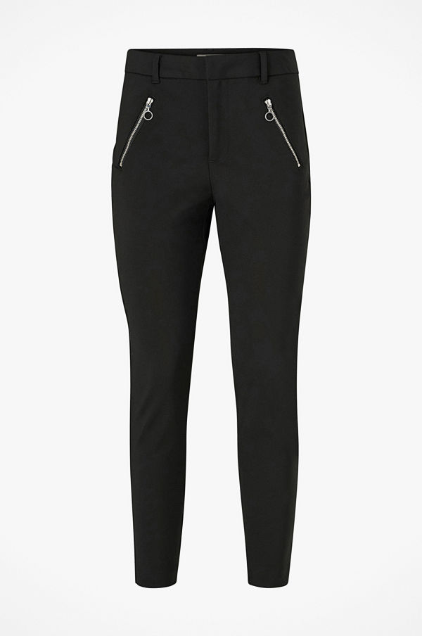 Vero Moda Byxor vmVictoria MR Antifit O-ring Zip Pant svarta