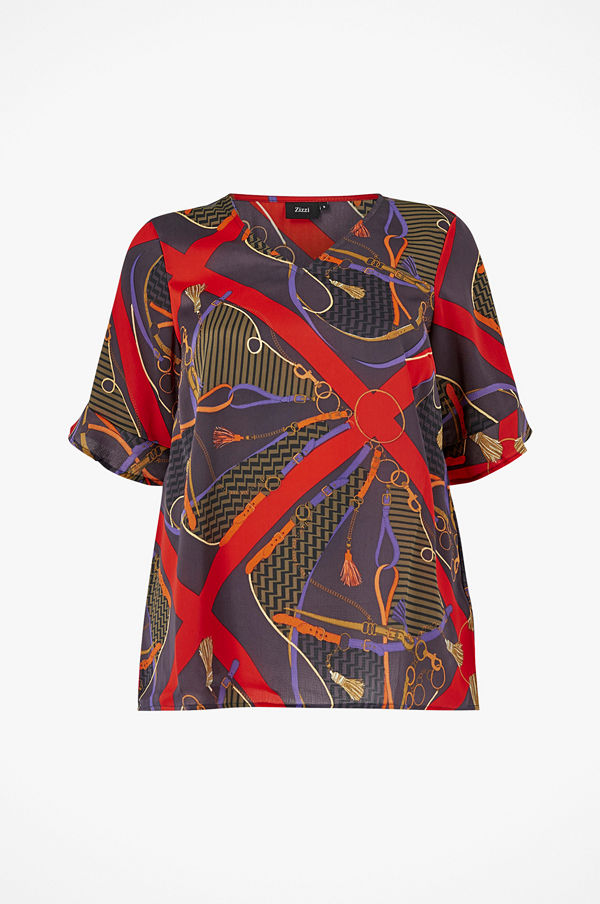 Zizzi Blus xScarf S/S Blouse