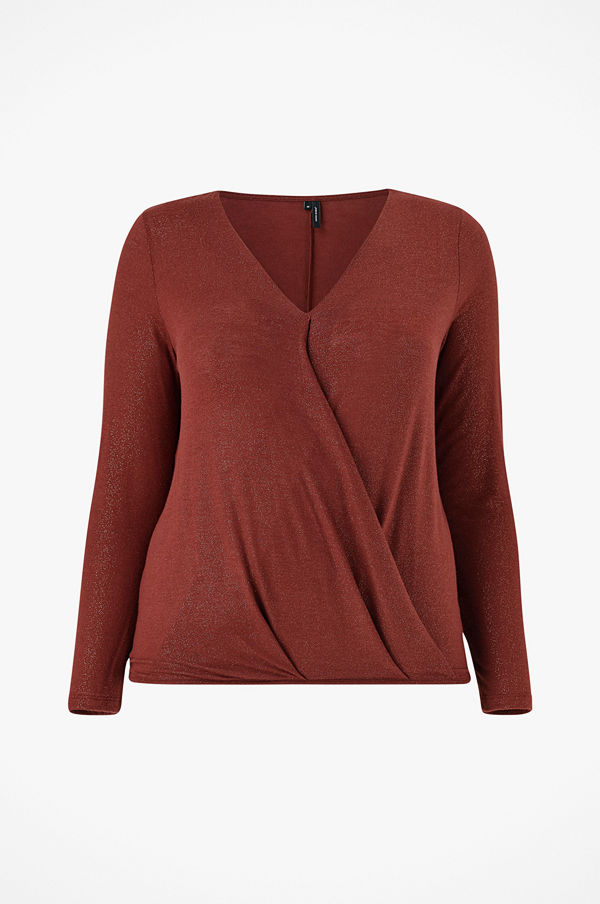Vero Moda Curve Topp vmHoney LS Glitter Wrap Top Curve