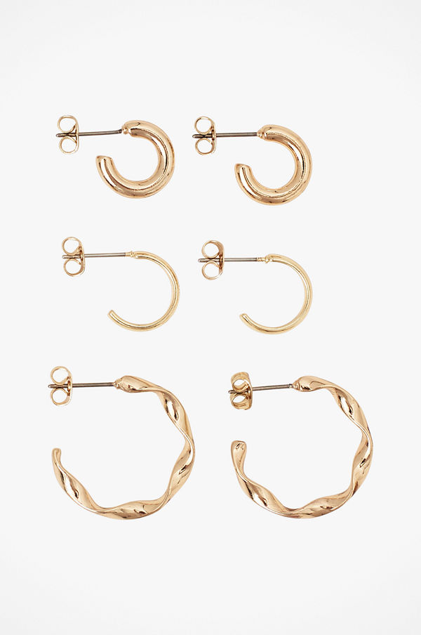 Pieces smycke Örhängen pcOtillie Hoop Earrings 3-pack