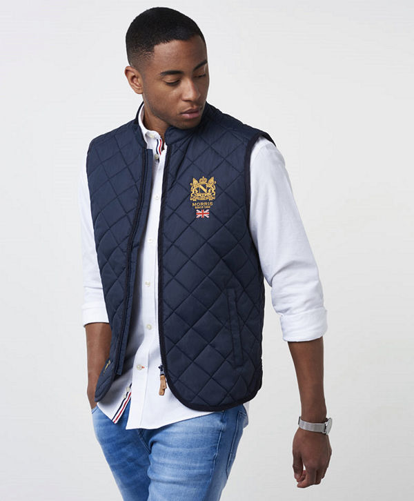 Morris Trenton Quilted Vest Old Blue