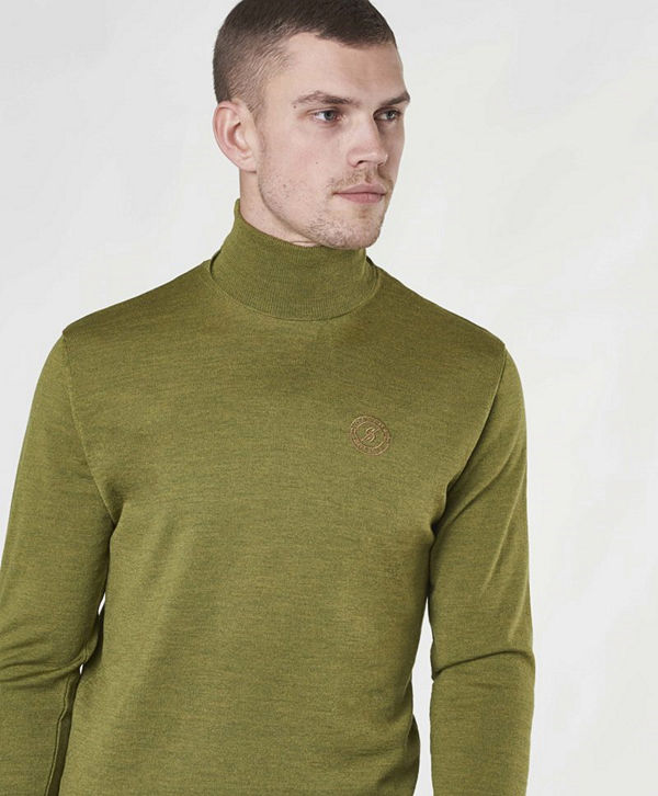 Castor Pollux Tartufo Roll-Neck Dk Lime Melange