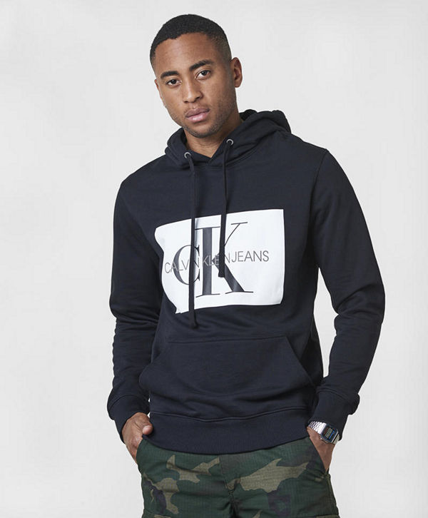 Calvin Klein Jeans Monogram Box Logo Hoodie 099 Black