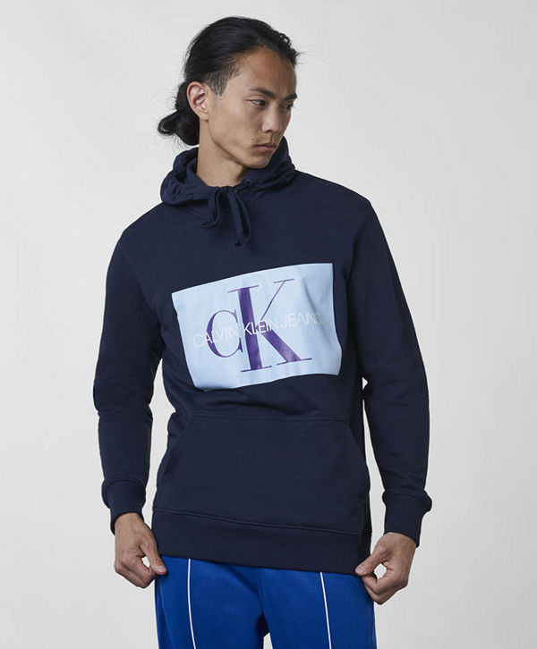 Calvin Klein Jeans Monogram Box Logo Hoodie 402 Night Sky