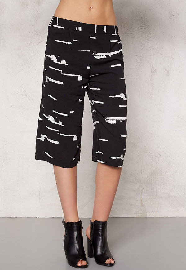 Ichi svarta mönstrade byxor Edi Pants 10001 Black