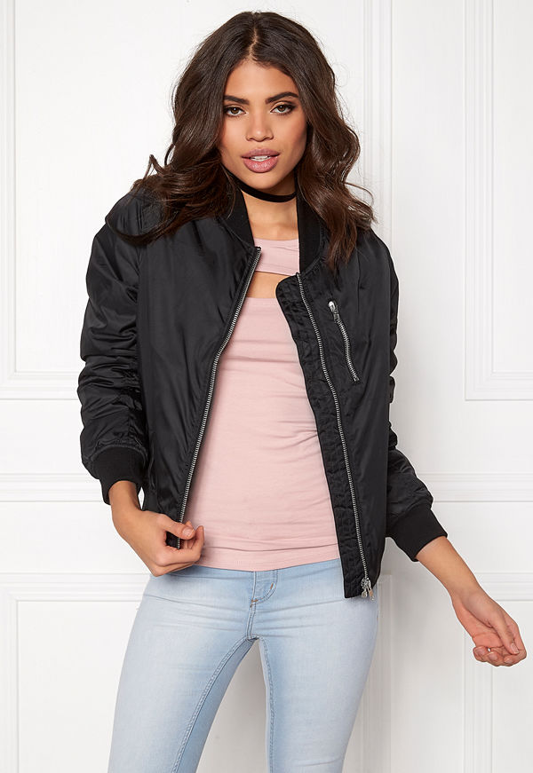 Rut & Circle svart bomberjacka Kate Front Zip Jacket