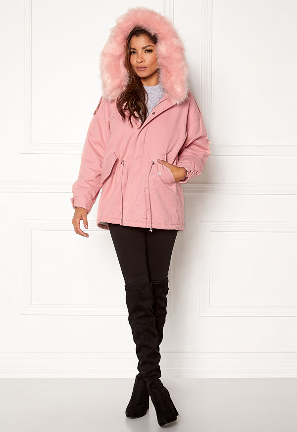 Qed London Relaxed Parka Fur Hood