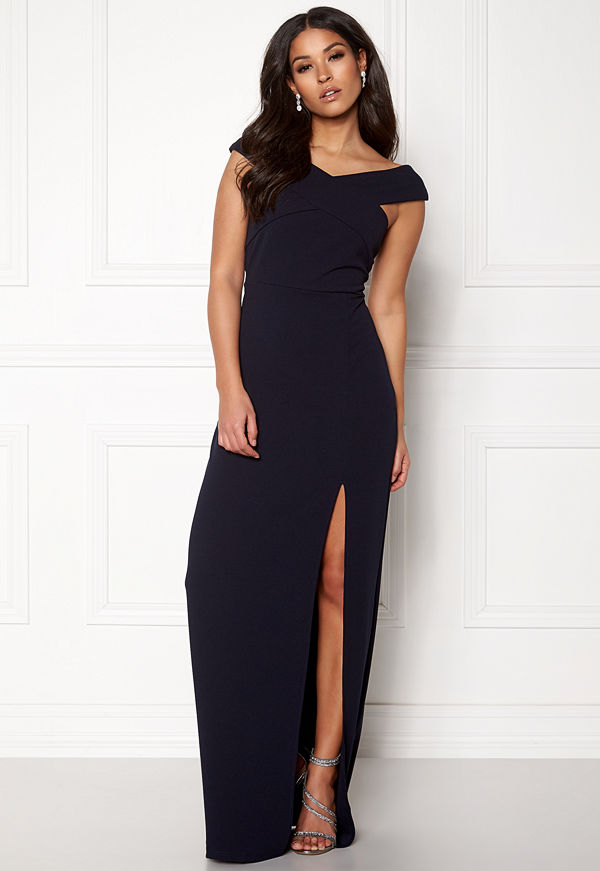 Ax Paris Off The Shoulder Cross Maxi Dress