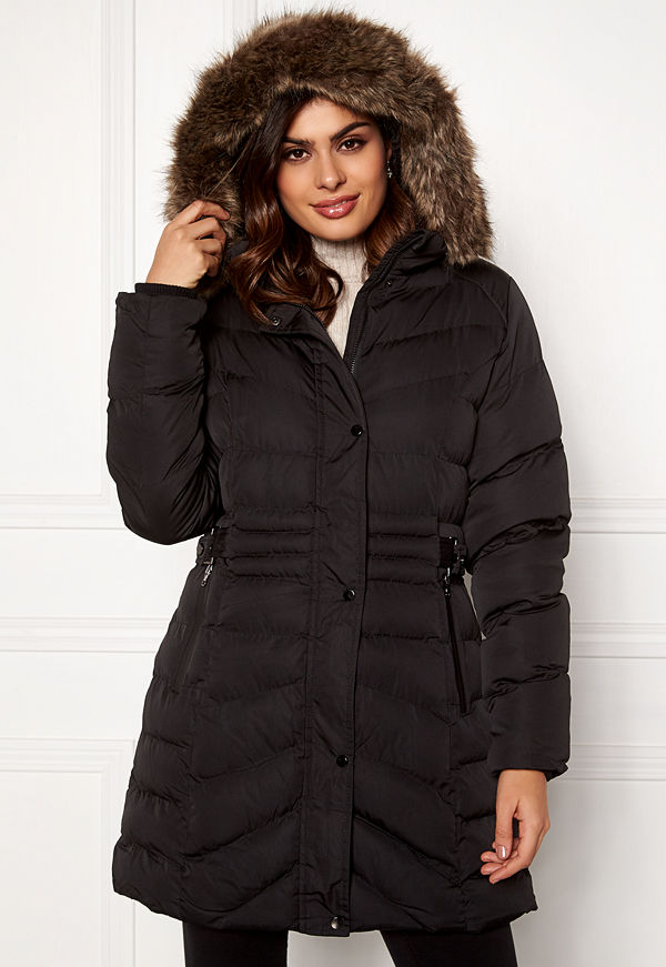 Qed London Quilted Long Puffer Coat